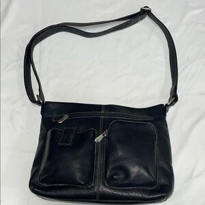 Le‎ Donne Black Leather Bag